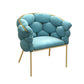 Sloped Arms Vanity Armchair Basic Four Leg Chair with Cushion Flannel Blue 1 Piece Clearhalo 'Accent Chairs' 'accent_chairs' 'Chairs & Seating' 'furn' 'furn_accent_chairs' 'Furniture' 'Living Room Furniture' 6435413
