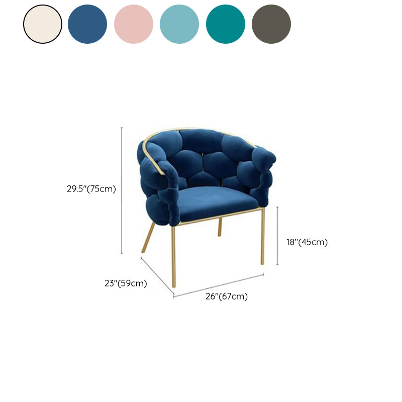 Sloped Arms Vanity Armchair Basic Four Leg Chair with Cushion Clearhalo 'Accent Chairs' 'accent_chairs' 'Chairs & Seating' 'furn' 'furn_accent_chairs' 'Furniture' 'Living Room Furniture' 6435422