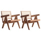 Woven Back Lounge Chair Basic Four Leg Solid Wood Chair with Cushion Nut-Brown Wicker Rattan 2 Piece Set Clearhalo 'Accent Chairs' 'accent_chairs' 'Chairs & Seating' 'furn' 'furn_accent_chairs' 'Furniture' 'Living Room Furniture' 6435429