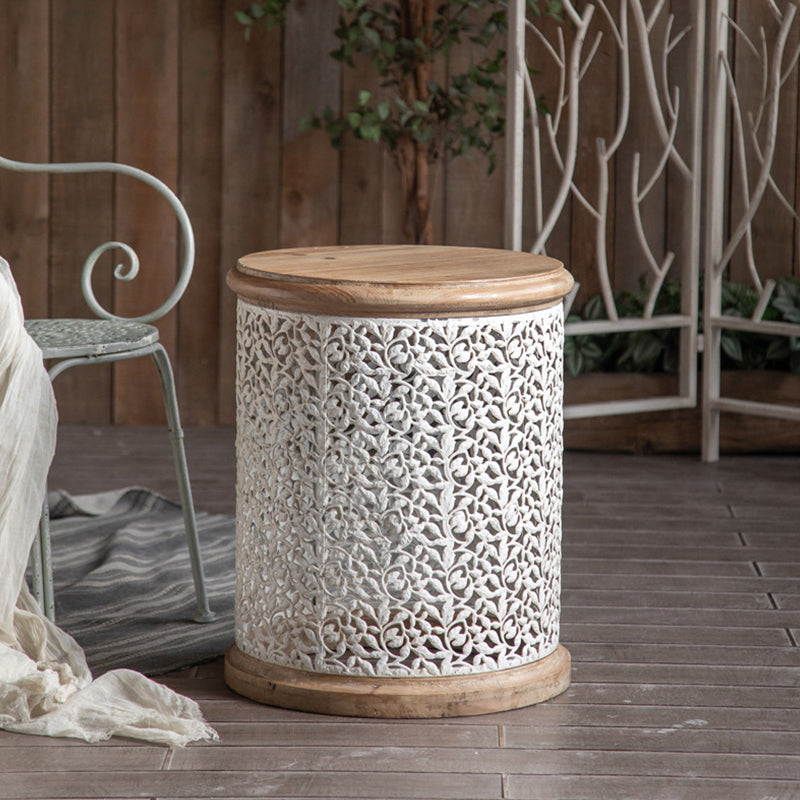 Tavolo da tavolo da tavolo in metallo in metallo in legno in legno massiccio tavolo da tamburo per soggiorno per soggiorno