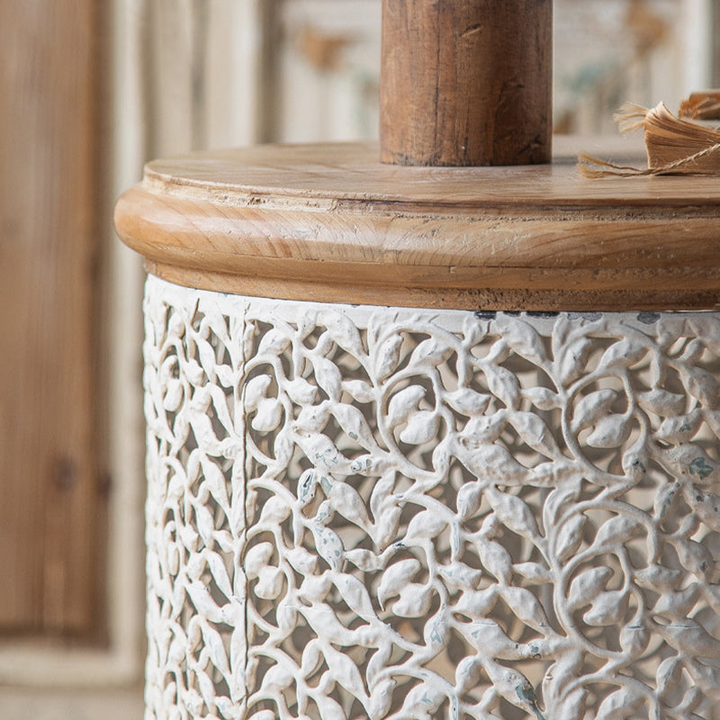 Tavolo da tavolo da tavolo in metallo in metallo in legno in legno massiccio tavolo da tamburo per soggiorno per soggiorno