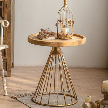 フレンチカントリーフレームエンドテーブルアンティークブラスアイアンクラフトエンドテーブル