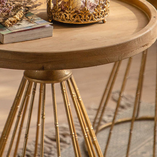 フレンチカントリーフレームエンドテーブルアンティークブラスアイアンクラフトエンドテーブル