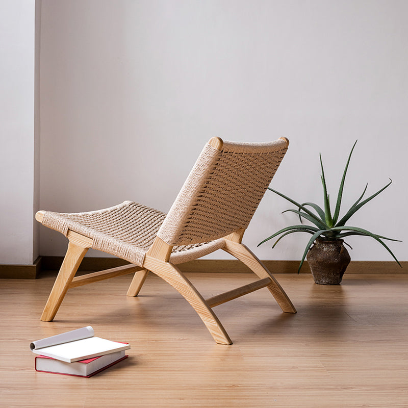 Woven Back Lounge Chair Basic Four Leg Solid Wood Chair for Living Room Clearhalo 'Accent Chairs' 'accent_chairs' 'Chairs & Seating' 'furn' 'furn_accent_chairs' 'Furniture' 'Living Room Furniture' 6435554