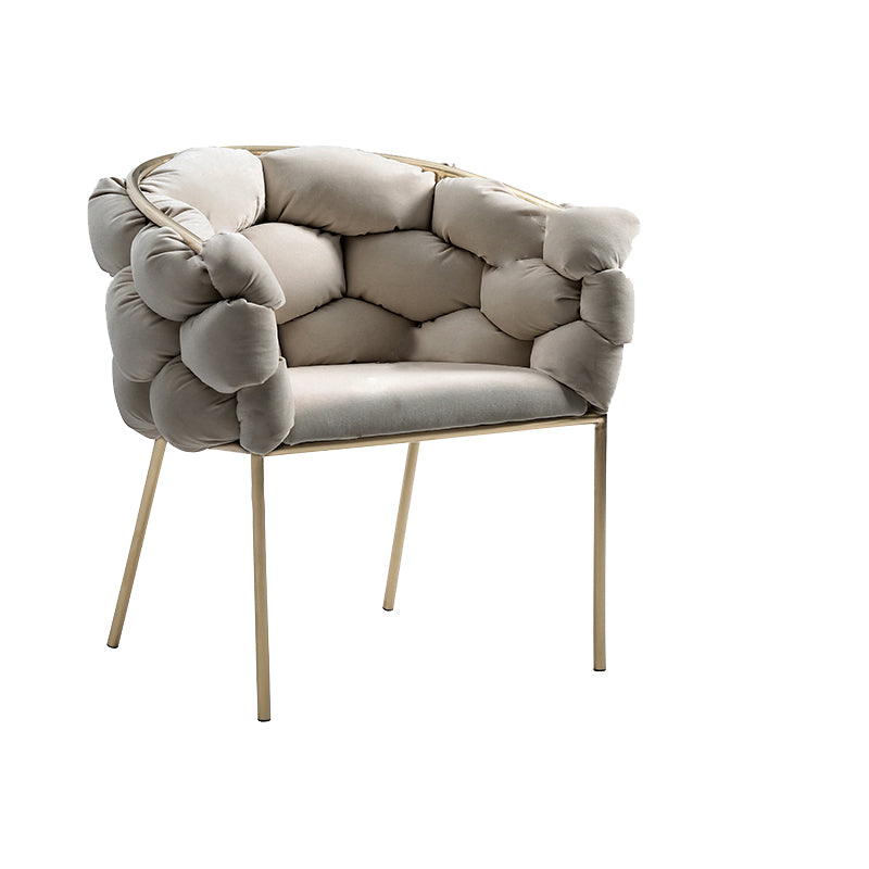 Sloped Arms Lounge Chair Basic Four Legs Chair for Living Room Flannel Gray 1 Piece Clearhalo 'Accent Chairs' 'accent_chairs' 'Chairs & Seating' 'furn' 'furn_accent_chairs' 'Furniture' 'Living Room Furniture' 6435579