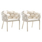 Sloped Arms Lounge Chair Basic Four Legs Chair for Living Room Flannel Beige 2 Piece Set Clearhalo 'Accent Chairs' 'accent_chairs' 'Chairs & Seating' 'furn' 'furn_accent_chairs' 'Furniture' 'Living Room Furniture' 6435582