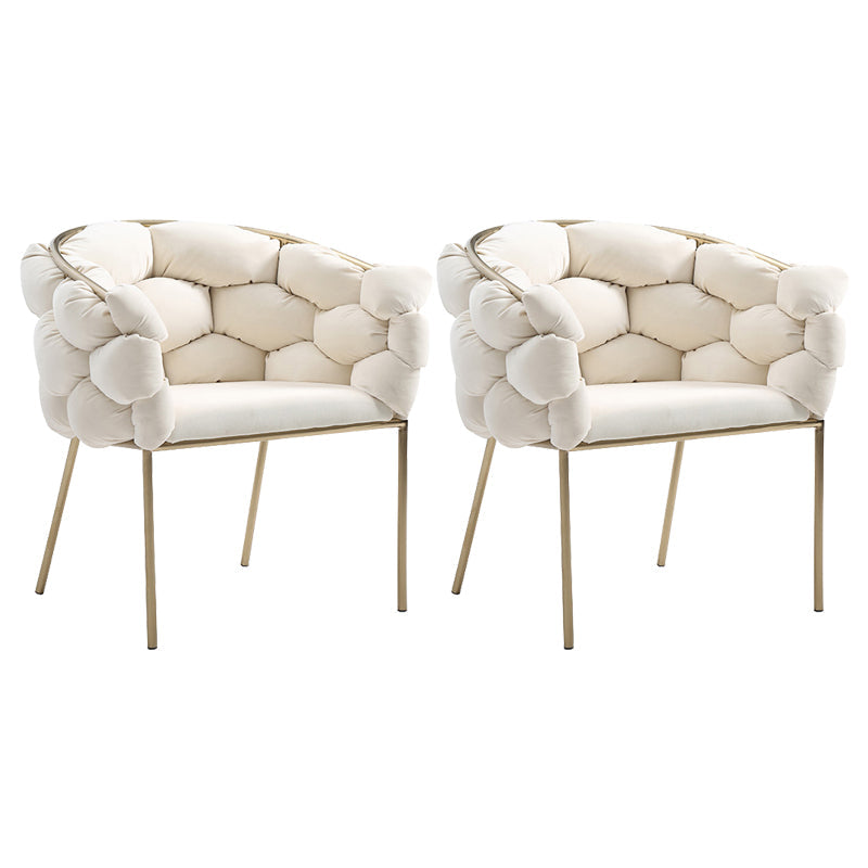 Sloped Arms Lounge Chair Basic Four Legs Chair for Living Room Flannel Beige 2 Piece Set Clearhalo 'Accent Chairs' 'accent_chairs' 'Chairs & Seating' 'furn' 'furn_accent_chairs' 'Furniture' 'Living Room Furniture' 6435582
