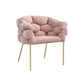 Sloped Arms Lounge Chair Basic Four Legs Chair for Living Room Flannel Pink 1 Piece Clearhalo 'Accent Chairs' 'accent_chairs' 'Chairs & Seating' 'furn' 'furn_accent_chairs' 'Furniture' 'Living Room Furniture' 6435584