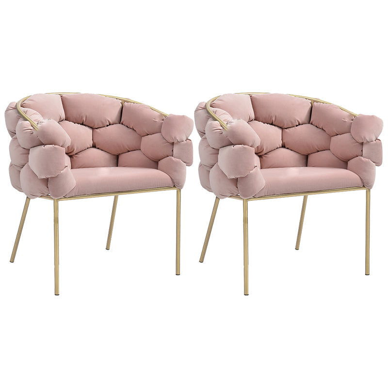 Sloped Arms Lounge Chair Basic Four Legs Chair for Living Room Flannel Pink 2 Piece Set Clearhalo 'Accent Chairs' 'accent_chairs' 'Chairs & Seating' 'furn' 'furn_accent_chairs' 'Furniture' 'Living Room Furniture' 6435586