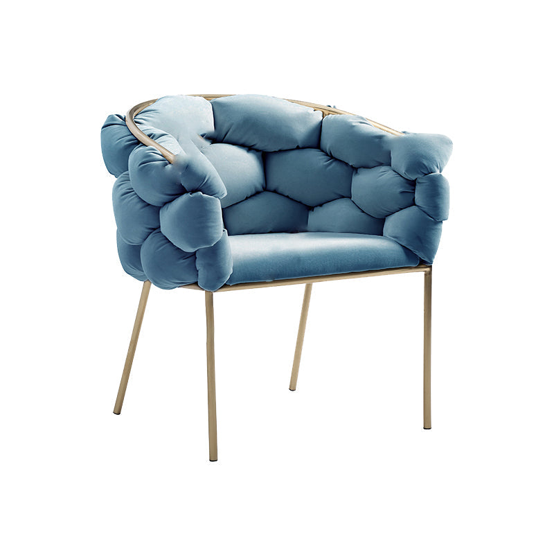 Sloped Arms Lounge Chair Basic Four Legs Chair for Living Room Flannel Blue 1 Piece Clearhalo 'Accent Chairs' 'accent_chairs' 'Chairs & Seating' 'furn' 'furn_accent_chairs' 'Furniture' 'Living Room Furniture' 6435588