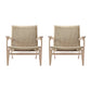 Reclining Lounge Chair Solid Wood Frame Chair for Living Room Natural Wicker Rattan 2 Piece Set Clearhalo 'Accent Chairs' 'accent_chairs' 'Chairs & Seating' 'furn' 'furn_accent_chairs' 'Furniture' 'Living Room Furniture' 6435633