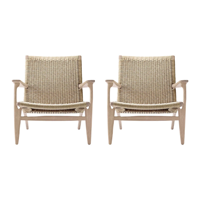 Reclining Lounge Chair Solid Wood Frame Chair for Living Room Natural Wicker Rattan 2 Piece Set Clearhalo 'Accent Chairs' 'accent_chairs' 'Chairs & Seating' 'furn' 'furn_accent_chairs' 'Furniture' 'Living Room Furniture' 6435633