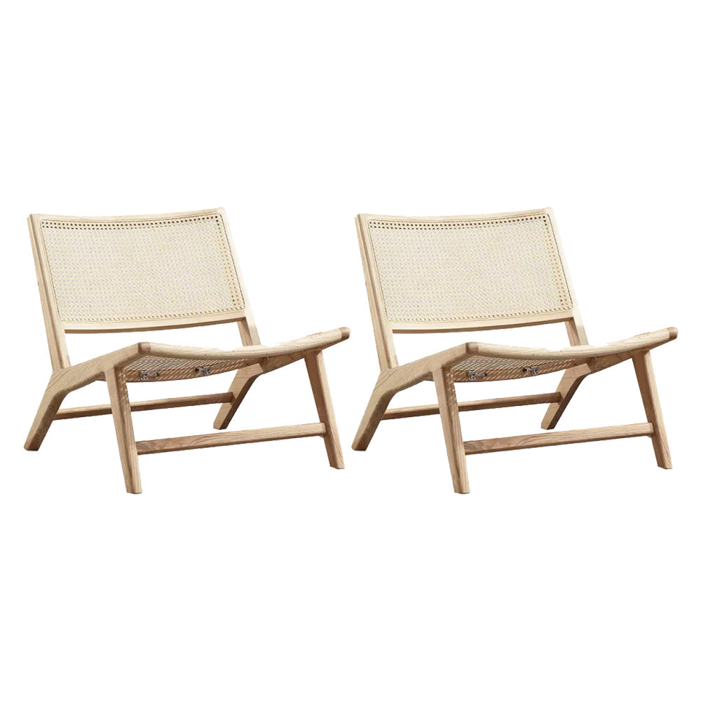Reclining Lounge Chair Solid Wood Frame Chair for Living Room Light Wood Wicker Rattan 2 Piece Set Clearhalo 'Accent Chairs' 'accent_chairs' 'Chairs & Seating' 'furn' 'furn_accent_chairs' 'Furniture' 'Living Room Furniture' 6435637