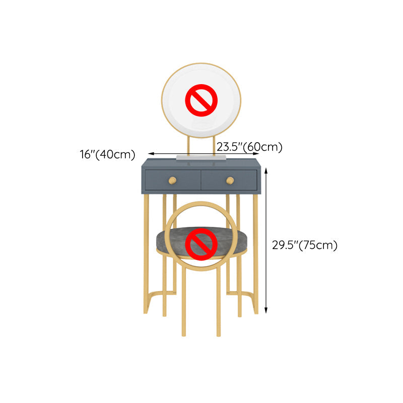 Trucco in legno Vanity 15.74 "tavoli da vanità larghi con 2 cassetti