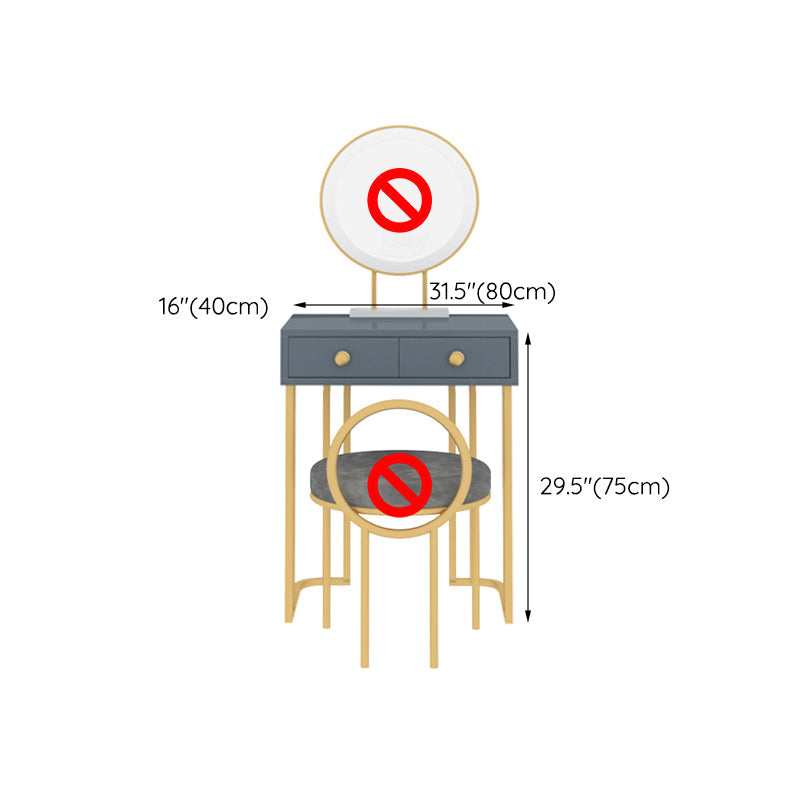 Trucco in legno Vanity 15.74 "tavoli da vanità larghi con 2 cassetti