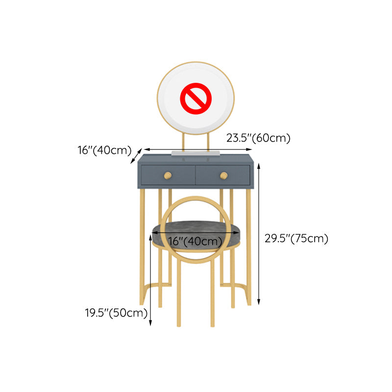 Trucco in legno Vanity 15.74 "tavoli da vanità larghi con 2 cassetti