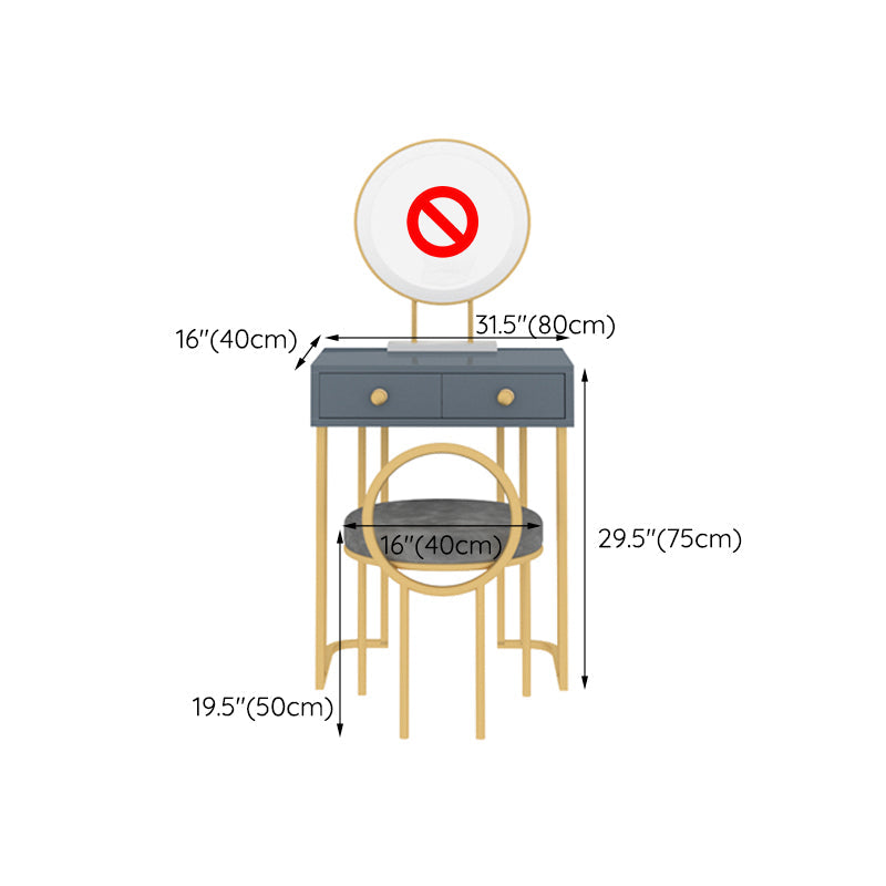 Trucco in legno Vanity 15.74 "tavoli da vanità larghi con 2 cassetti