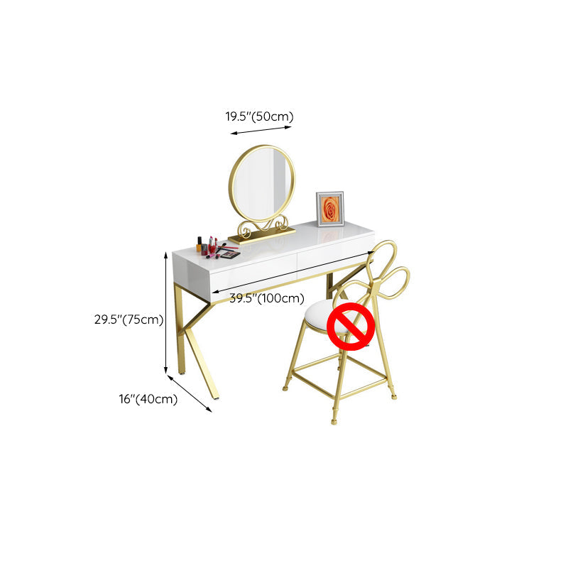 Glam Make-up Vanity 15.74 "tavoli da vanità larghi con 2 cassetti