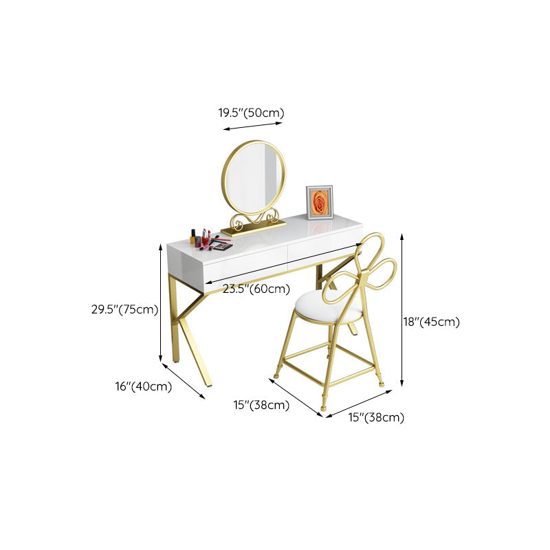 Glam Make-up Vanity 15.74 "tavoli da vanità larghi con 2 cassetti