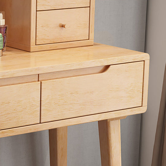 4 cassetti vanità vanità da 15,74 "Vanity in legno massiccio con sgabello