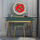 15.74" Wide Green Makeup Vanity Desk  Glam Vanity Tables with 2 Drawers