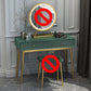 15.74" Wide Green Makeup Vanity Desk  Glam Vanity Tables with 2 Drawers