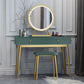 15.74" Wide Green Makeup Vanity Desk  Glam Vanity Tables with 2 Drawers