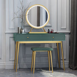 15.74" Wide Green Makeup Vanity Desk  Glam Vanity Tables with 2 Drawers