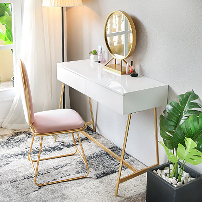 15.74" Wide Makeup Vanity Desk Bright White  Vanity Tables with 2 Storage Drawers