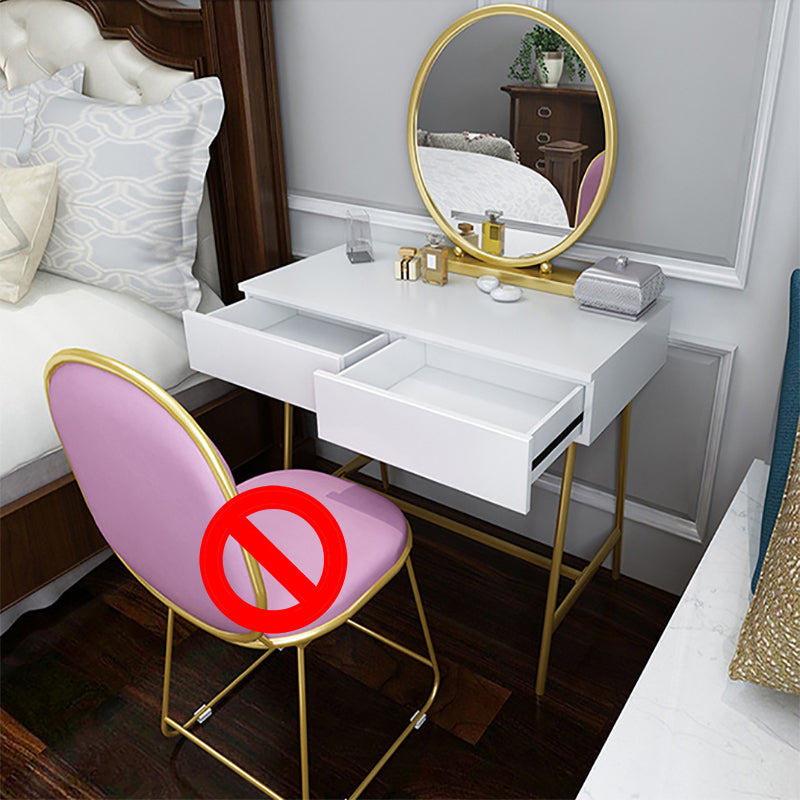 15.74" Wide Makeup Vanity Desk Bright White  Vanity Tables with 2 Storage Drawers