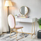 15.74" Wide Makeup Vanity Desk Bright White  Vanity Tables with 2 Storage Drawers