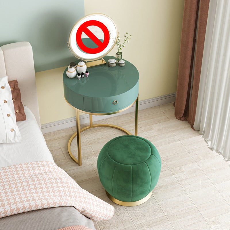 Glam Make-up Vanity 31.49" Wide Vanity Tables with 1 Storage Drawer Makeup Vanity & Stools Green Clearhalo 'Bedroom Furniture' 'furn' 'furn_makeup_vanities' 'Furniture' 'Makeup Vanities' 'makeup_vanities' 6435792