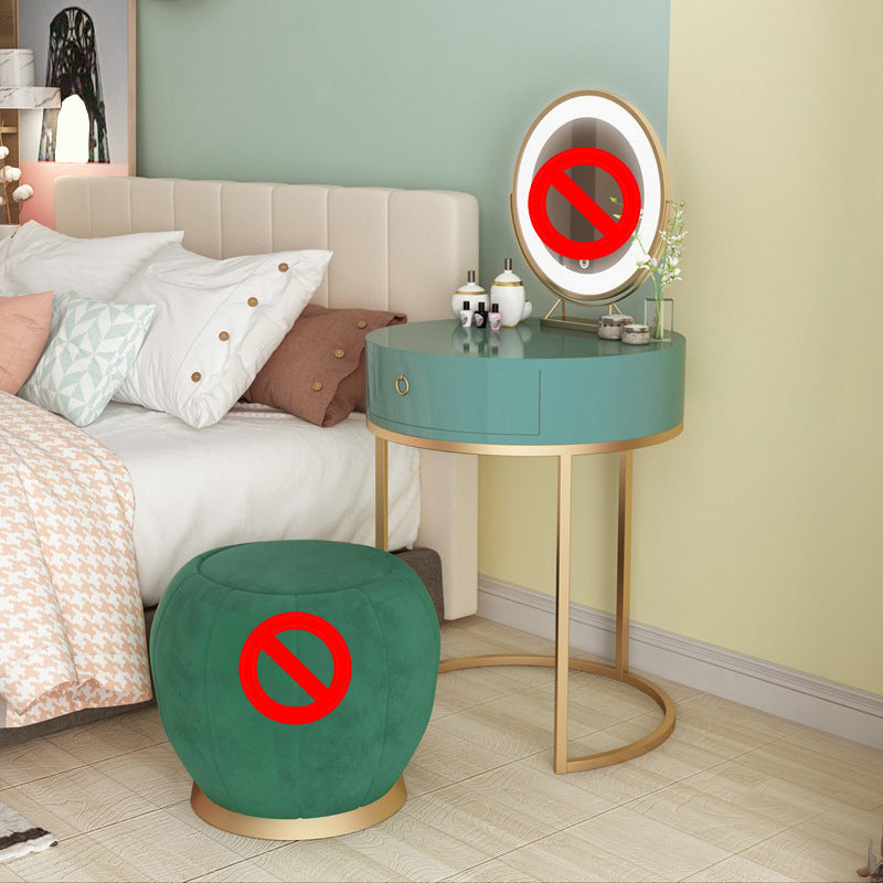 Glam Make-up Vanity 31.49" Wide Vanity Tables with 1 Storage Drawer Makeup Vanity Green Clearhalo 'Bedroom Furniture' 'furn' 'furn_makeup_vanities' 'Furniture' 'Makeup Vanities' 'makeup_vanities' 6435793