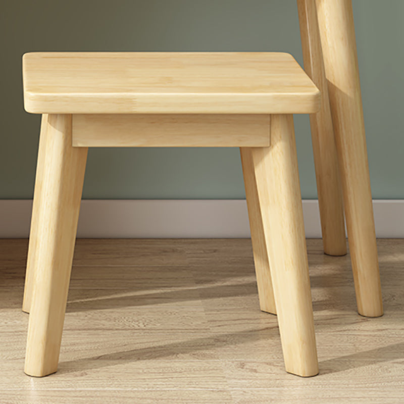 Set di vanità in gomma con sgabello e specchio scandinavo 4 cassetti