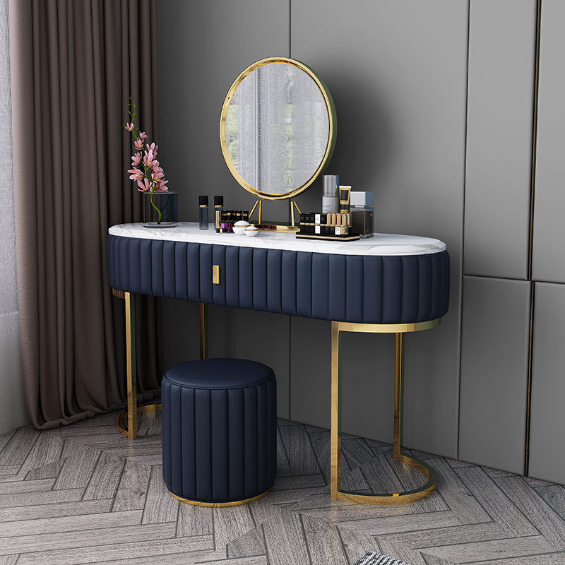 Stone Top Glam ijdelheid tafel met metalen basismake -upkruidtafel