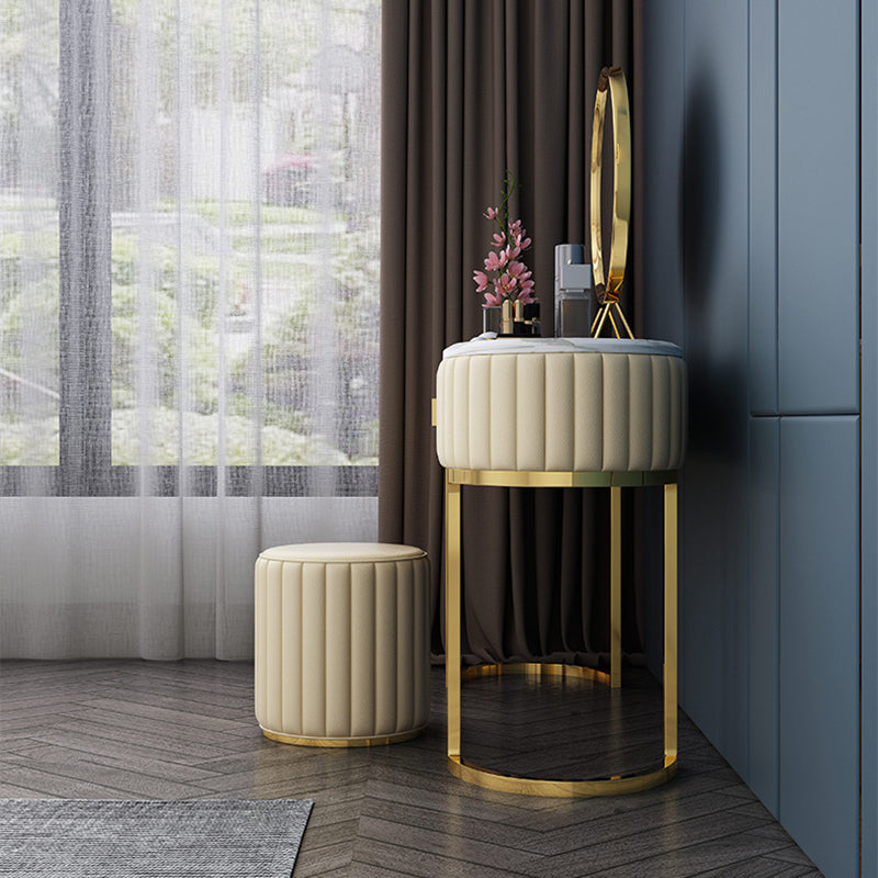 Stone Top Glam ijdelheid tafel met metalen basismake -upkruidtafel