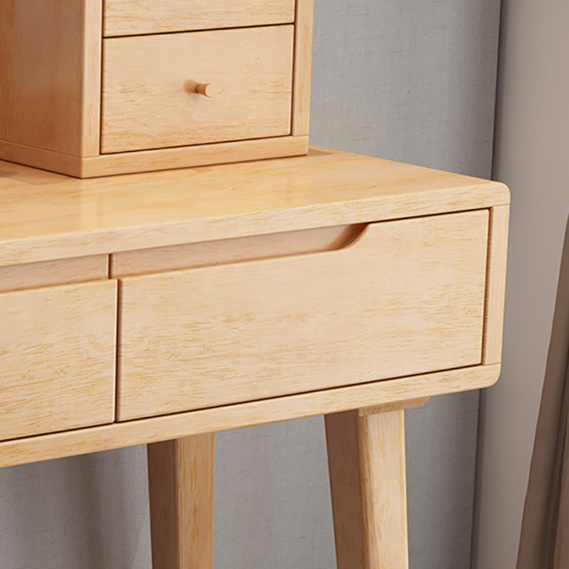 15.74 "Tocador de tocador ancho con cajón de tocador de maquillaje de madera maciza con espejo y taburetes