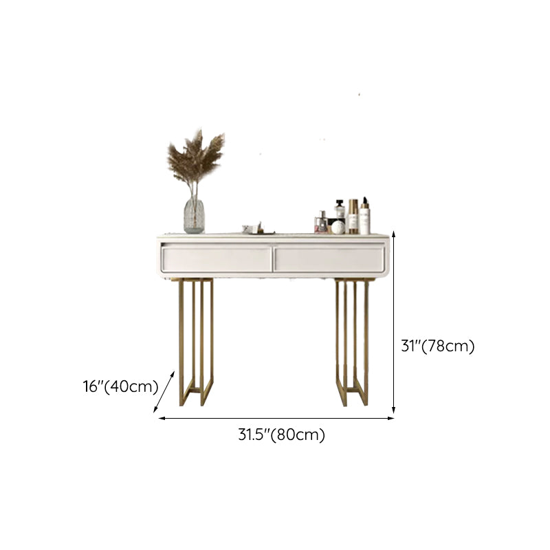 Glam Style White Gold Dresser Bedroom with Drawer Standing Make-up Vanity Clearhalo 'Bedroom Furniture' 'furn' 'furn_makeup_vanities' 'Furniture' 'Makeup Vanities' 'makeup_vanities' 6435919