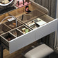 Contemporary Vanity Table and Stool Set Glass Top Vanity Dressing Table