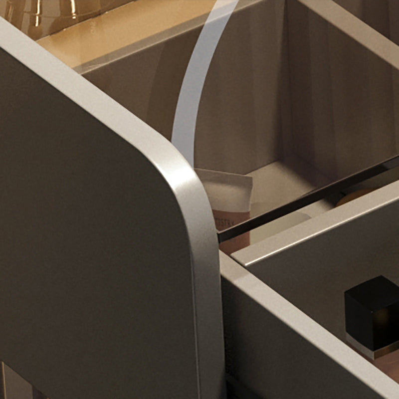 Contemporary Vanity Table and Stool Set Glass Top Vanity Dressing Table