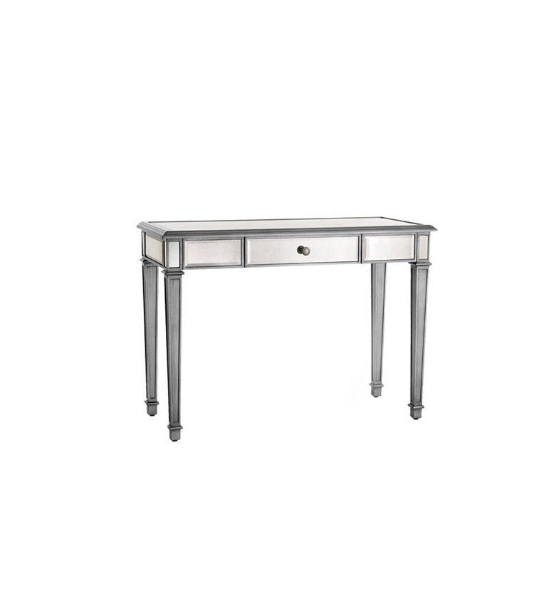 17.71 "3つのストレージ引き出し付きガラスメイクアップ虚栄心を備えた幅のスライバーバニティセット