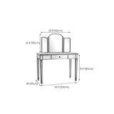 17.71 "3つのストレージ引き出し付きガラスメイクアップ虚栄心を備えた幅のスライバーバニティセット