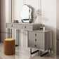 15.74" Wide Vanity Set with 5 Drawer Gray Wood Make-up Vanity