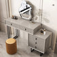 15.74" Wide Vanity Set with 5 Drawer Gray Wood Make-up Vanity