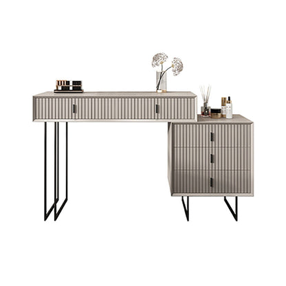 15.74" Wide Vanity Set with 5 Drawer Gray Wood Make-up Vanity