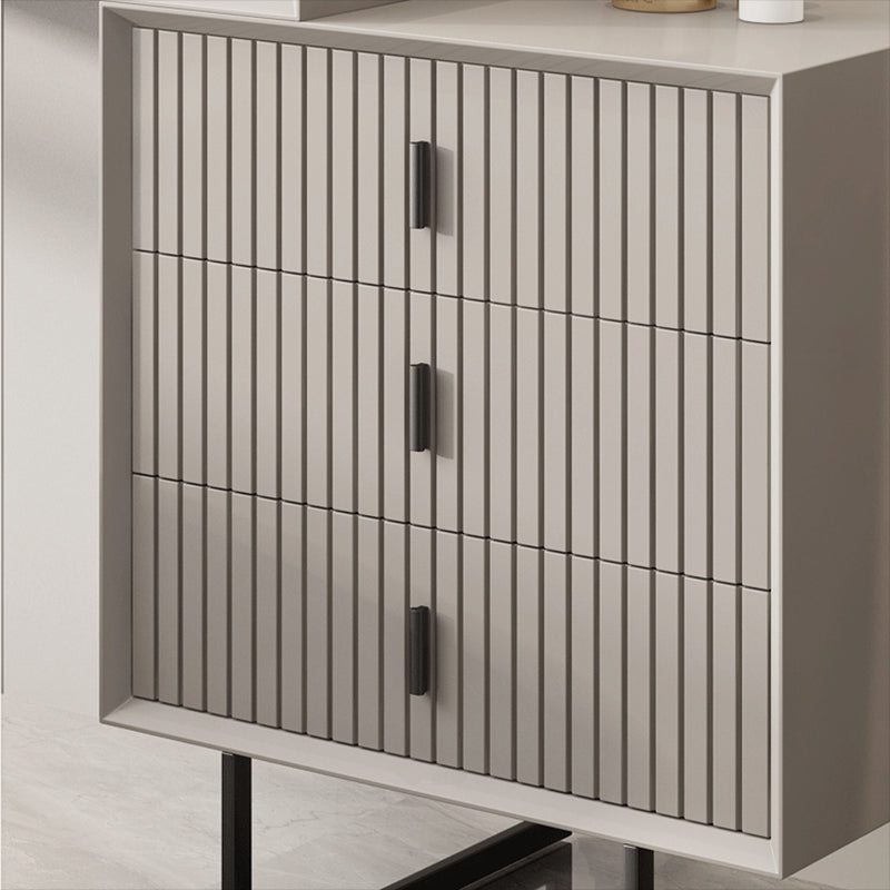 15.74" Wide Vanity Set with 5 Drawer Gray Wood Make-up Vanity