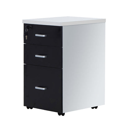 Contemporary File Cabinets Solid Wood Frame Key Lock File Pedestal Black Clearhalo 'Filing Cabinets' 'filling_cabinets' 'furn' 'furn_filling_cabinets' 'Furniture' 'Office Furniture' 6436053