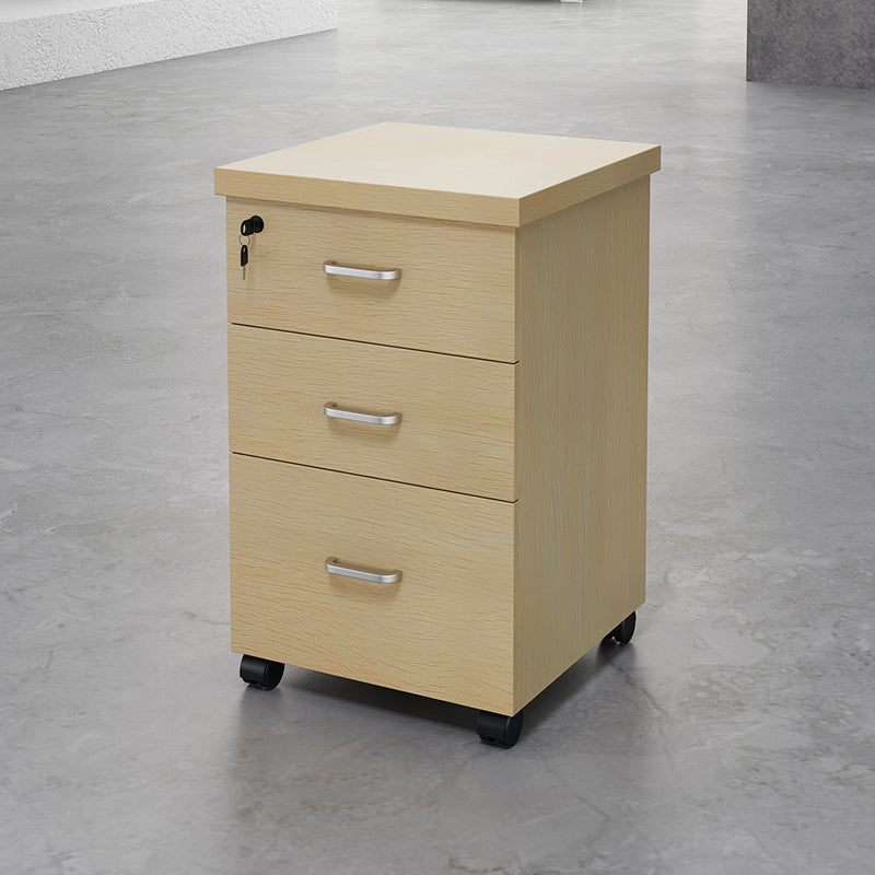 Contemporary File Cabinets Solid Wood Frame Key Lock File Pedestal Wood Clearhalo 'Filing Cabinets' 'filling_cabinets' 'furn' 'furn_filling_cabinets' 'Furniture' 'Office Furniture' 6436054