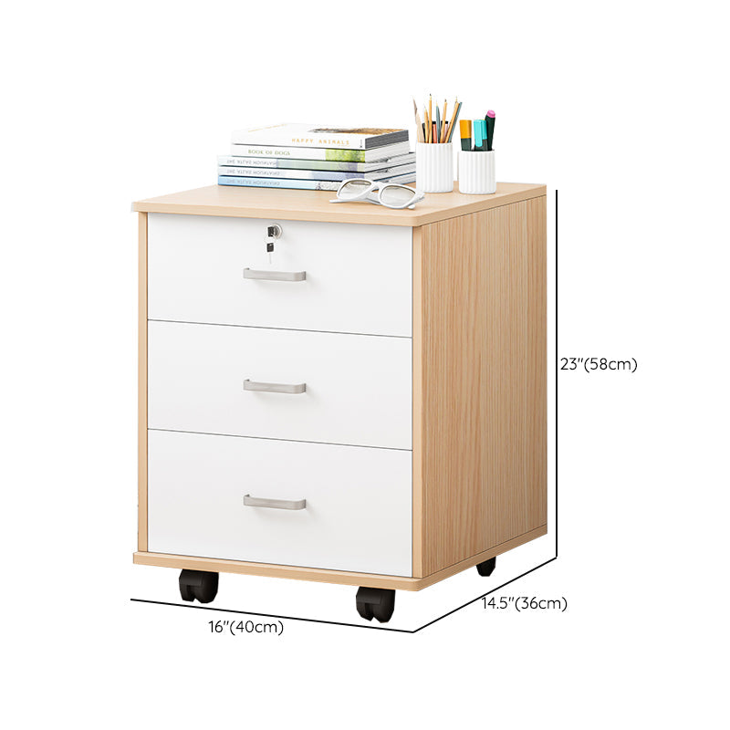 Abbazzini contemporanei File chiave di blocco del telaio in legno solido ufficio piedistallo