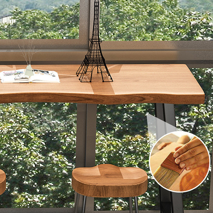 Modern Bar Table Set 1/2/4 Pcs Pine Solid Wood Bar Table and Backless Stools Clearhalo 'Bar Furniture' 'furn' 'furn_home_bar_bar_sets' 'Furniture' 'Home Bars & Bar Sets' 'home_bar_bar_sets' 'Kitchen & Dining Furniture' 6436172